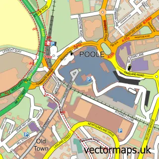 Street map sample of Poole, Dorset