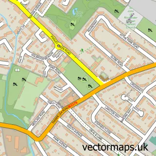 Street map sample of Pooley Green, Surrey