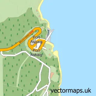 Street map sample of Port Askaig, Argyll and Bute