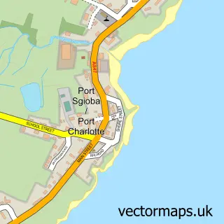 Street map sample of Port Charlotte, Argyll and Bute