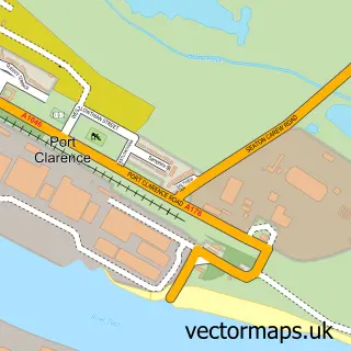 Street map sample of Port Clarence, Durham