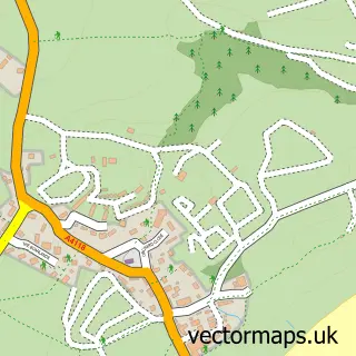 Street map sample of Port Eynon, West Glamorgan