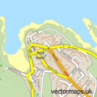 Street map sample of Port Isaac, Cornwall