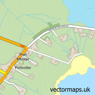 Street map sample of Port Mholair, Western Isles