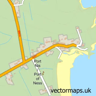 Street map sample of Port Nis, Western Isles