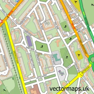 Street map sample of Port Sunlight, Merseyside