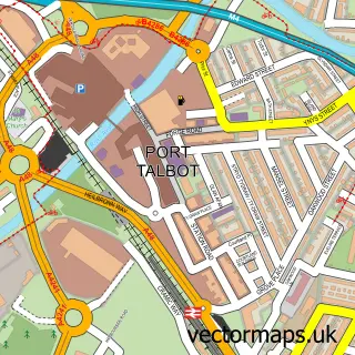 Street map sample of Port Talbot, West Glamorgan