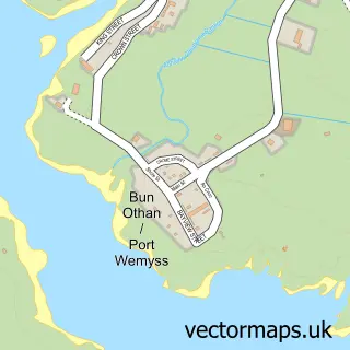 Street map sample of Port Wemyss, Argyll and Bute