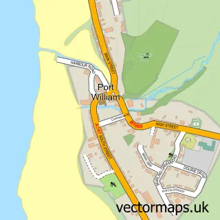 Street map sample of Port William, Wigtown