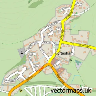 Street map sample of Portesham, Dorset