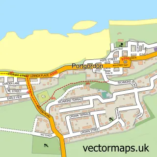 Street map sample of Portgordon, Banffshire