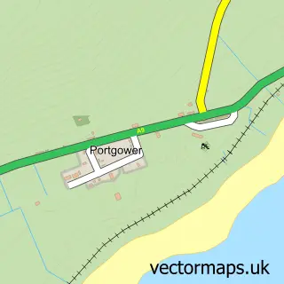 Street map sample of Portgower, Sutherland