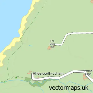 Street map sample of Porth Ychain, Gwynedd