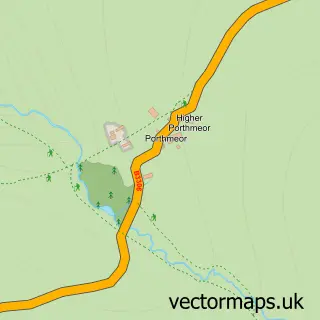 Street map sample of Porthmeor, Cornwall