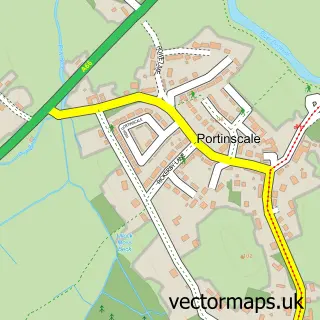 Street map sample of Portinscale, Cumbria