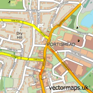 Street map sample of Portishead, Somerset