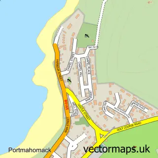 Street map sample of Portmahomack, Ross and Cromarty