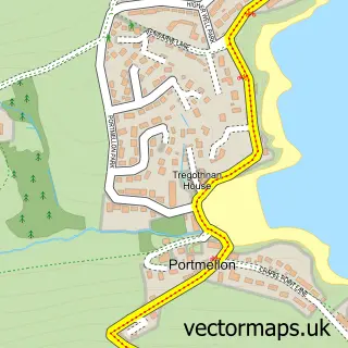 Street map sample of Portmellon, Cornwall