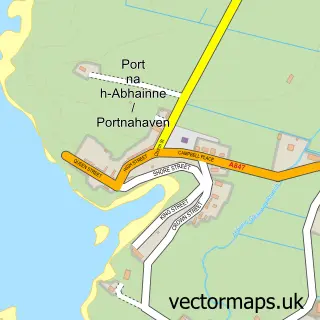 Street map sample of Portnahaven, Argyll and Bute