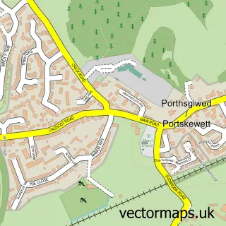 Street map sample of Portskewett, Gwent