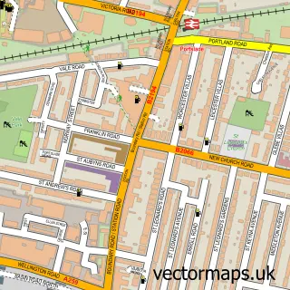 Street map sample of Portslade by Sea, East Sussex