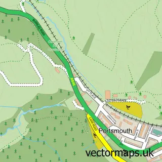 Street map sample of Portsmouth, West Yorkshire