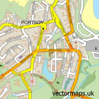 Street map sample of Portsoy, Banffshire