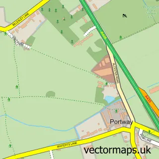 Street map sample of Portway, Worcestershire