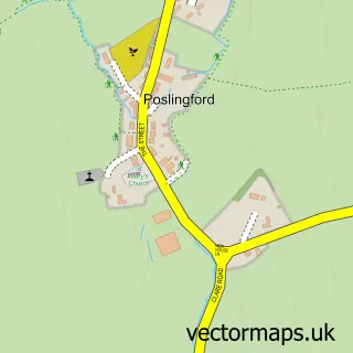 Street map sample of Poslingford, Suffolk