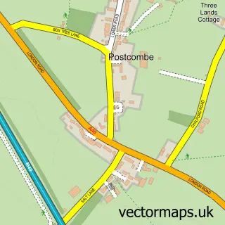 Street map sample of Postcombe, Oxfordshire