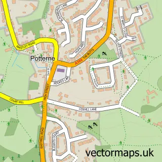 Street map sample of Potterne, Wiltshire