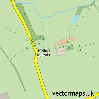 Street map sample of Potters Marston, Leicestershire