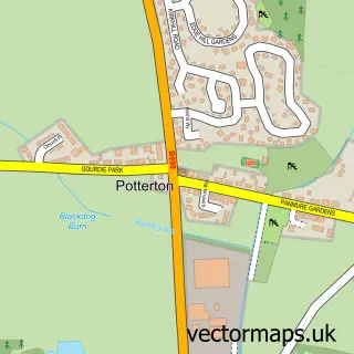 Street map sample of Potterton, Aberdeenshire