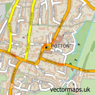 Street map sample of Potton, Bedfordshire
