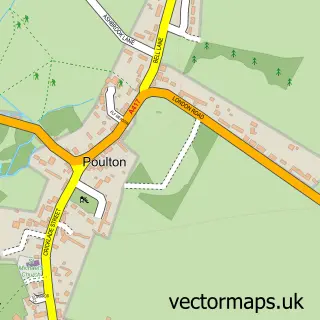 Street map sample of Poulton, Gloucestershire