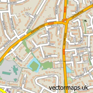 Street map sample of Pound Hill, West Sussex