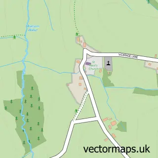 Street map sample of Poundstock, Cornwall
