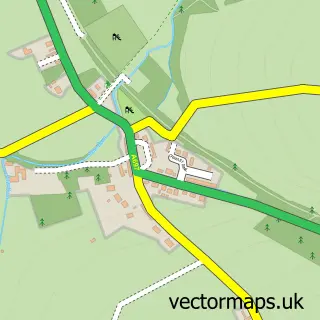 Street map sample of Powburn, Northumberland
