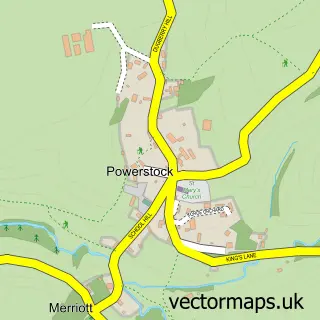 Street map sample of Powerstock, Dorset