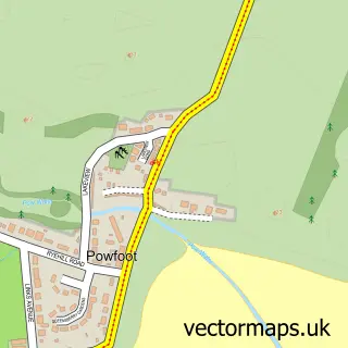 Street map sample of Powfoot, Dumfries