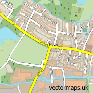 Street map sample of Poyle, Berkshire