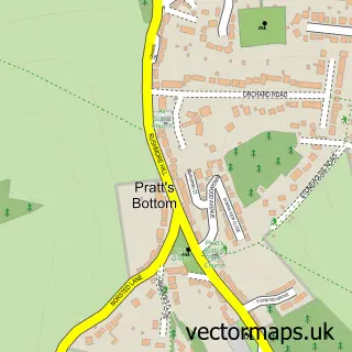 Street map sample of Pratt's Bottom, Greater London