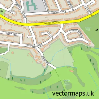 Street map sample of Prenton, Merseyside