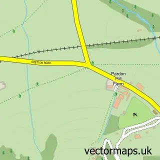 Street map sample of Prescott, Gloucestershire