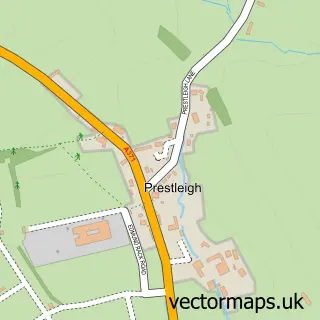 Street map sample of Prestleigh, Somerset