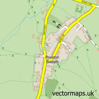 Street map sample of Preston Bissett, Buckinghamshire