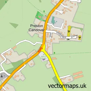 Street map sample of Preston Candover, Hampshire