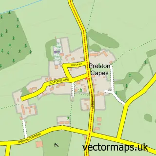 Street map sample of Preston Capes, Northamptonshire