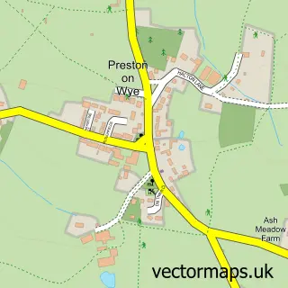 Street map sample of Preston on Wye, Herefordshire