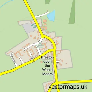 Street map sample of Preston upon the Weald Moors, Shropshire